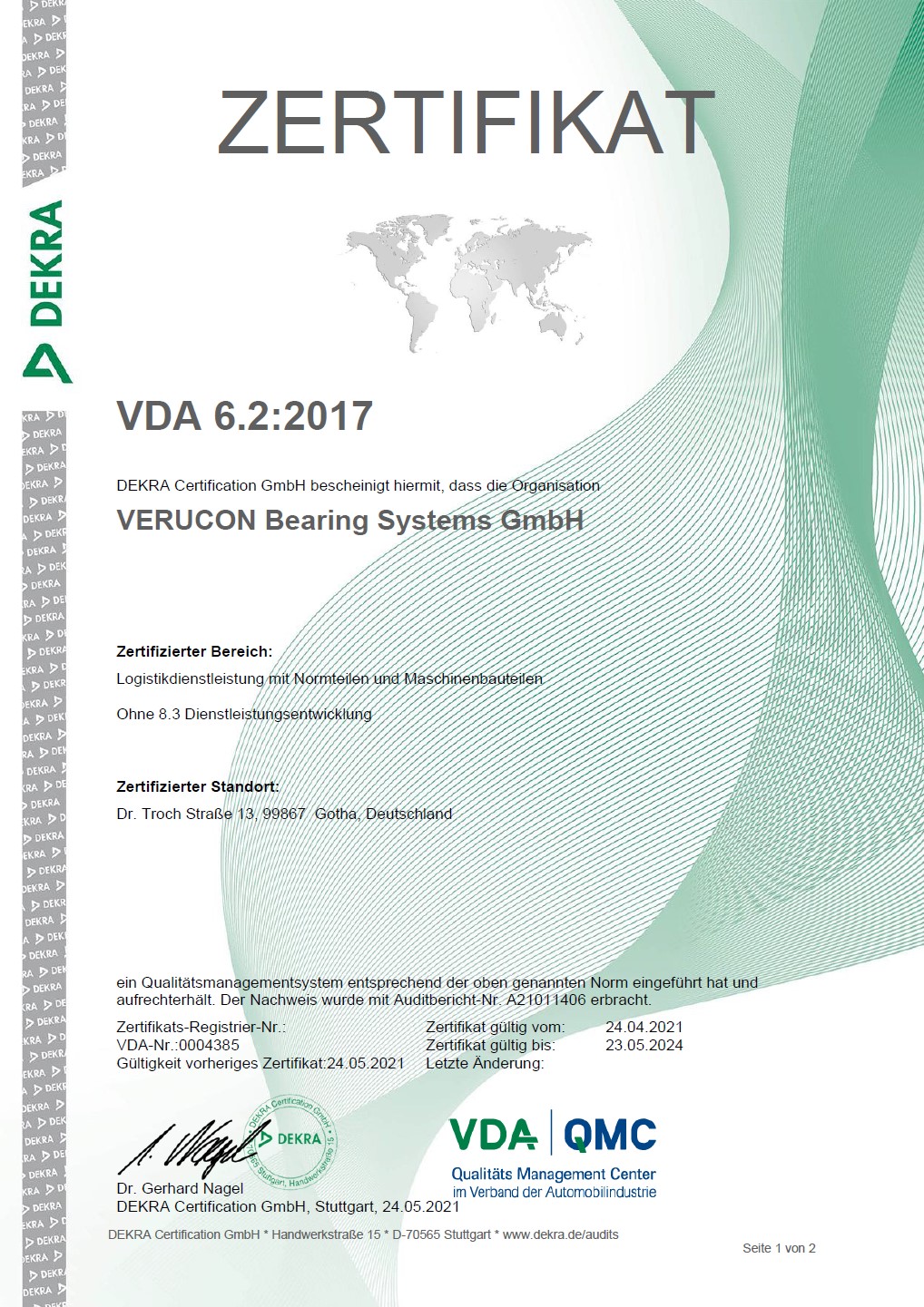 Zertifikat VDA 6.2_2017